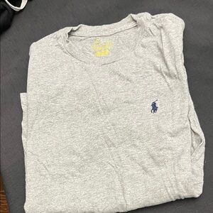 Polo by Ralph Lauren Gray Tee with Blue Emblem